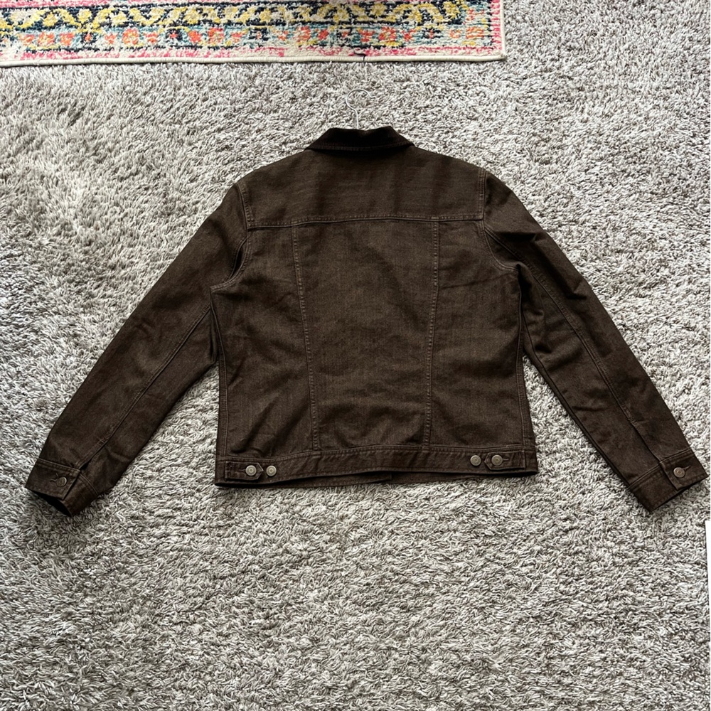 Lauren Ralph Jeans Co Brown Corduroy Collar Denim Jean Jacket Womens Size L - Picture 6 of 16